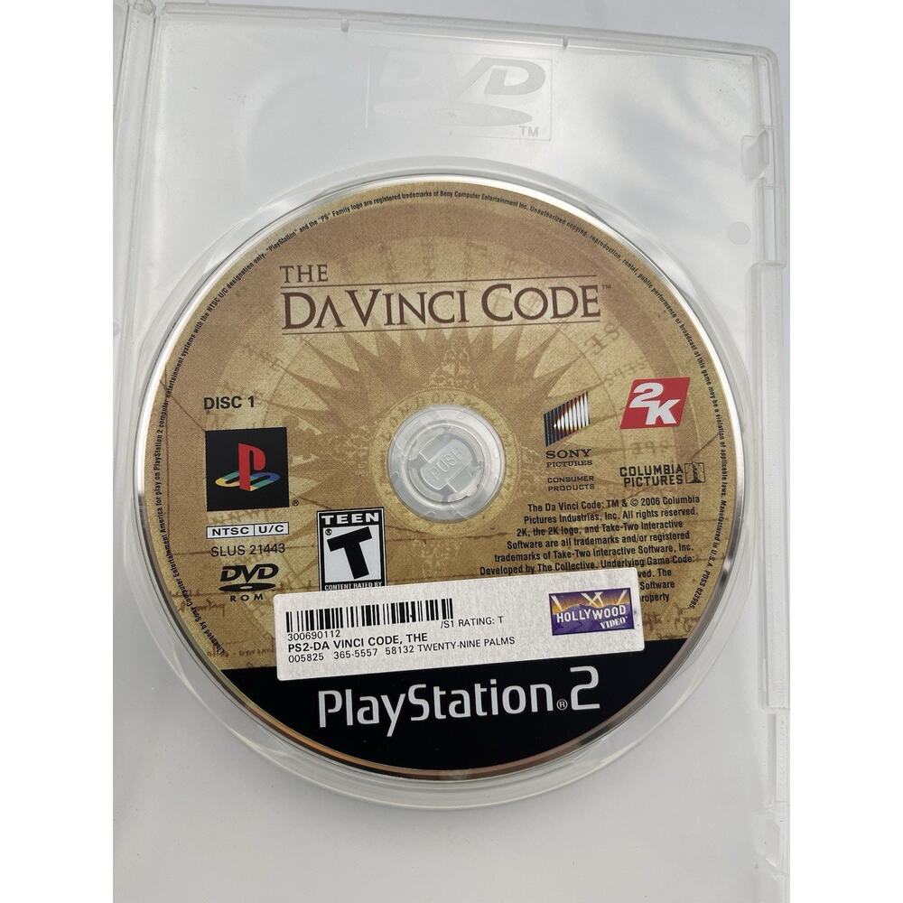 Da Vinci Code (Sony Playstation 2 PS2, 2006) TESTED WORKS - DISC #1
